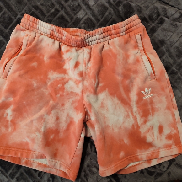 adidas Pants - Adidas Pink and White Tie-Dye Shorts
